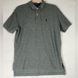 POLO RALPH LAUREN POLO MEN M GRAY 100% COTTON W/PURPLE PONY CAUSAL GOLF A101